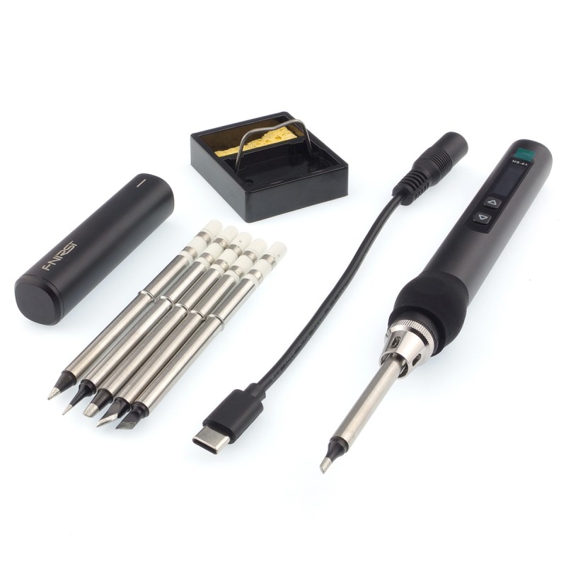 FNIRSI Soldering Iron DC PD 96W 65W Mini Digital Soldering Iron Black