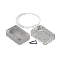 ZP60.40.30JpH TM PC - Hermetic enclosure ZP60.40.30 lightgray, transparent lid with gasket and brass bushing PC