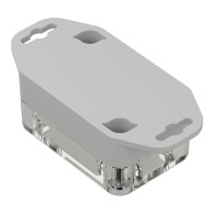 ZP60.40.30UJp TM ABS-PC - Plastic enclosure ZP60.40.30 lightgray, transparent lid with gasket and brass bushing ABS-PC