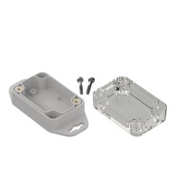 ZP60.40.30UJp TM ABS-PC - Plastic enclosure ZP60.40.30 lightgray, transparent lid with gasket and brass bushing ABS-PC