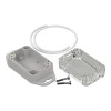 ZP60.40.30UJpH TM ABS-PC - Hermetic enclosure ZP60.40.30 lightgray, transparent lid with gasket and brass bushing ABS-PC