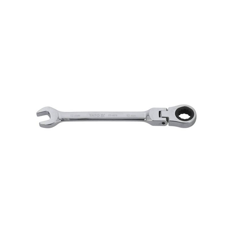 YT-1678 Klucz płasko-oczkowy z grzechotką i przegubem 12mm