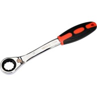 YT-02380 Klucz oczkowy odgięty z grzechotką 18mm