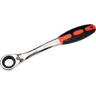 YT-02377 Klucz oczkowy odgięty z grzechotką 15mm