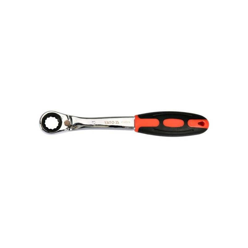 YT-02374 Klucz oczkowy odgięty z grzechotką 12mm