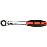 YT-02374 Klucz oczkowy odgięty z grzechotką 12mm