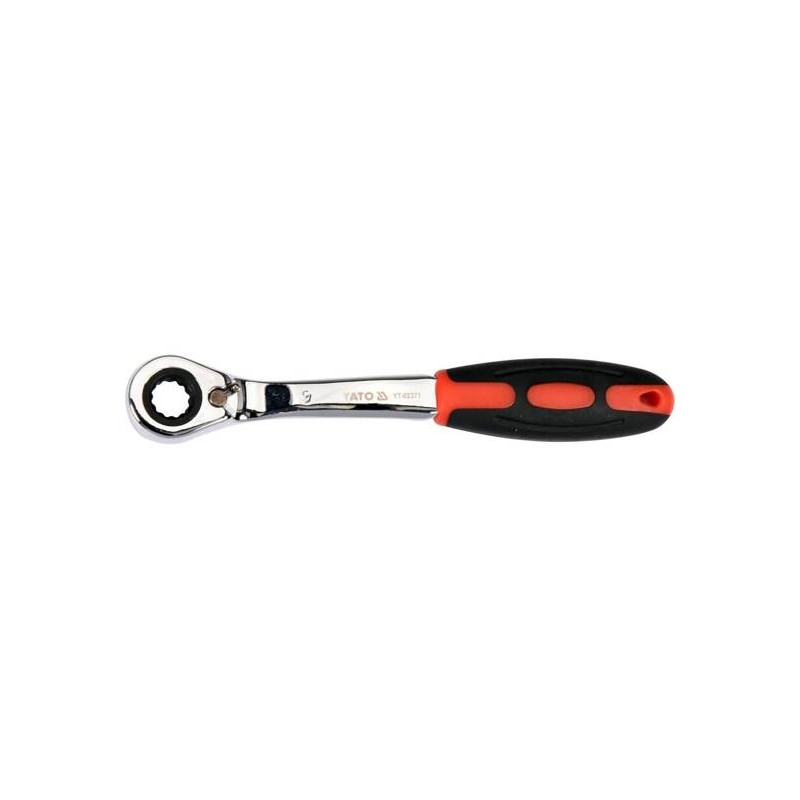 YT-02371 Klucz oczkowy odgięty z grzechotką 9mm