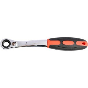 YT-02370 Klucz oczkowy odgięty z grzechotką 8mm