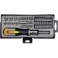 Vorel-64660 34pcs ratchet screwdriverwith bits and sockets set