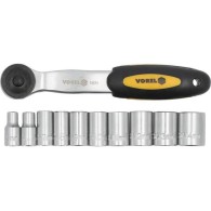 Vorel-58600 10 pcs ratchet handle 1/4 with sockets set