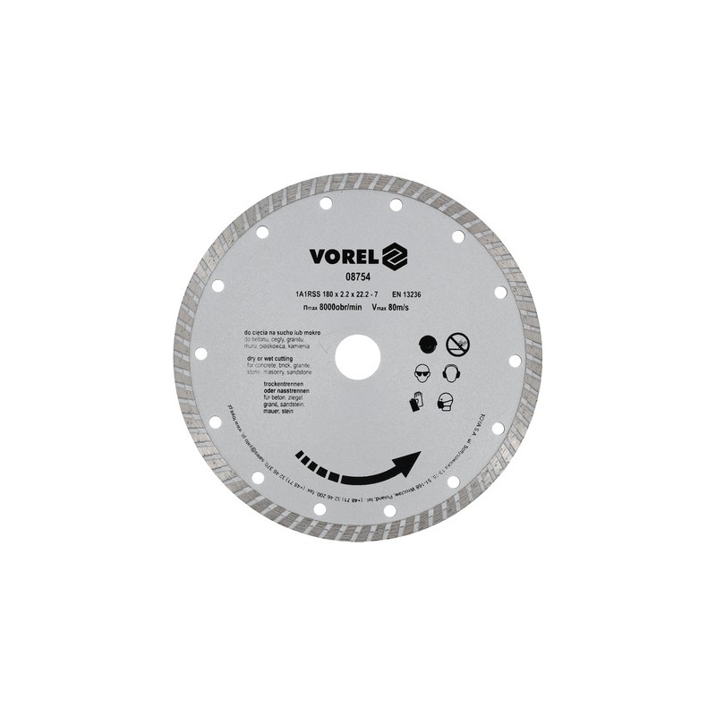 Vorel - 08754 Tarcza diamentowa 180mm /turbo/