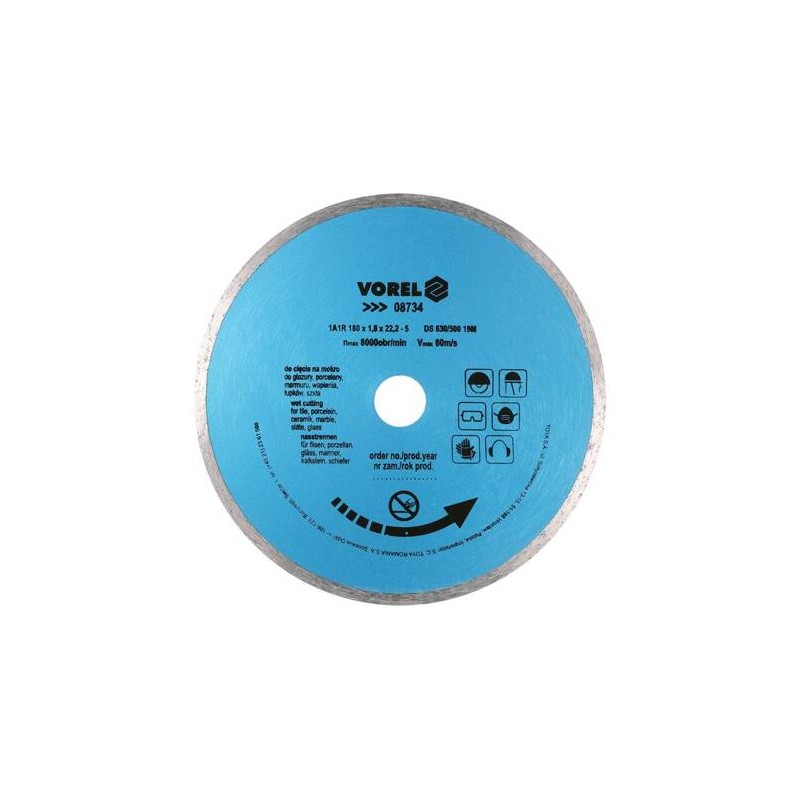 Vorel - 08734 Tarcza diamentowa 180mm /pełna/