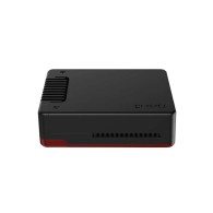 Argon NEO - black/red aluminum alloy case for Raspberry Pi 5 with built-in cooling fan, removable top cover