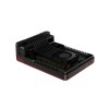 Argon NEO - black/red aluminum alloy case for Raspberry Pi 5 with built-in cooling fan, removable top cover