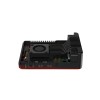 Argon NEO - black/red aluminum alloy case for Raspberry Pi 5 with built-in cooling fan, removable top cover