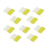 PB06S L YELLOW - Straight Strip 1x6 contacts (12mm long legs), 2.54mm - 10 pcs.