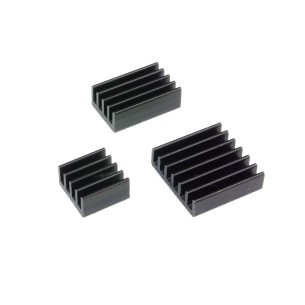 Aluminum heat sinks (3 pieces) for Raspberry Pi (black)