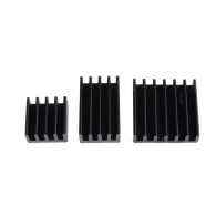 Aluminum heat sinks (3 pieces) for Raspberry Pi (black)