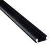 Aluminum mounting profile for LED strips, U-shaped, black with a milky cover