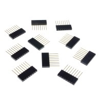 Contact strip 2.54mm straight extended 1x8, black - 10 pcs