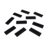 Contact strip 2.54mm, straight 1x10, black - 10 pcs.