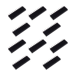 Contact strip 2.54mm, straight 1x10, black - 10 pcs.