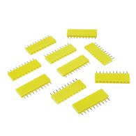 Contact strip 2.54mm, straight 1x10, yellow - 10 pcs.