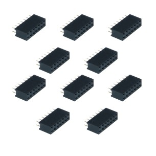 PBD14S-Contact strip 2.54mm, straight 2x7, black - 10 pcs.