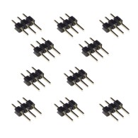 Pin strip 2.54mm straight 1x3, black - 10 pcs.