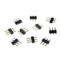 Pin strip 2.54mm straight 1x3, black - 10 pcs.