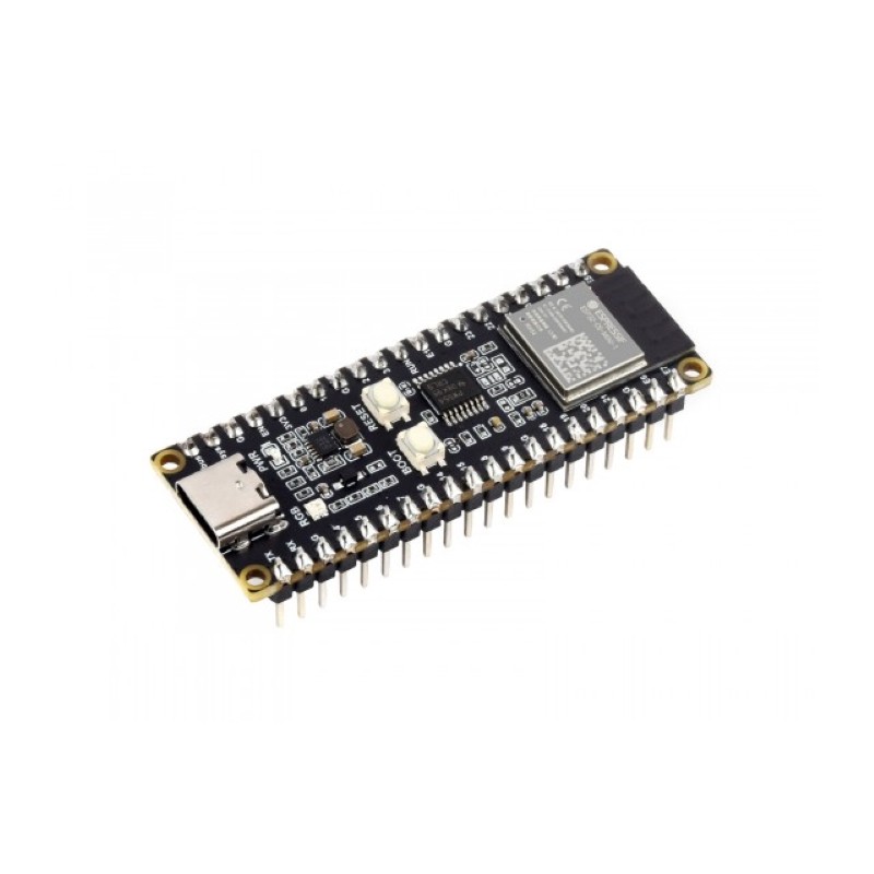 ESP32-C6 microcontroller, WiFi 6 development board, 160 MHz, ESP32-C6-MINI-1 with pre-soldered pins.