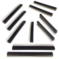 Contact strip 2.54mm angled 2x40, black - 10 pcs.