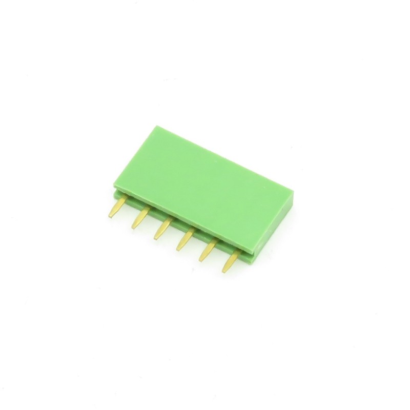 Contact strip 2.54mm straight 1x6, green - 10 pcs.