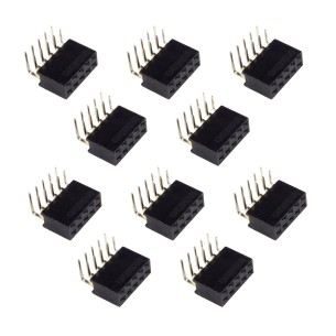 Contact strip 2.54mm angled 2x5, black - 10 pcs.