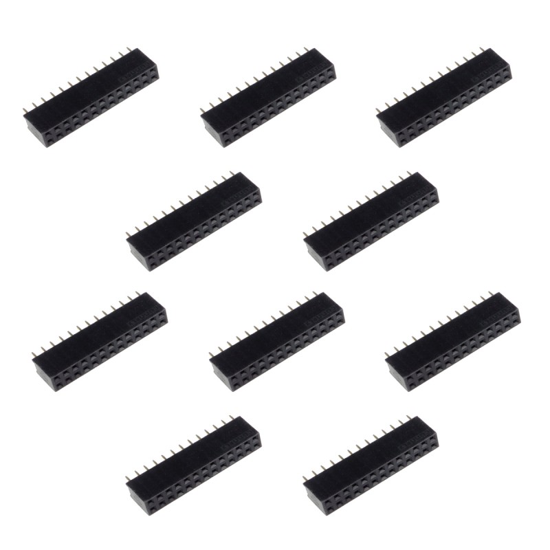 PBD26S-Contact strip 2.54mm straight 2x13, black - 10 pcs.