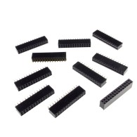 Contact strip 2.54mm straight 2x14, black - 10 pcs.