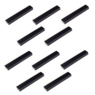 Contact strip 2.54mm straight 2x19, black - 10 pcs.