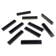 Contact strip 2.54mm straight 2x19, black - 10 pcs.