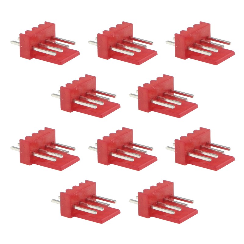 WF04S-RED-4-pin male straight plug - 10 pcs.