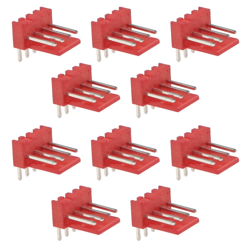 WF04R RED-4p male plug angled - 10 pcs.