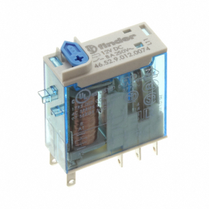 DPDT electromagnetic relay, 12V DC, 8A/250VAC, Finder 46.52.9.012.0074