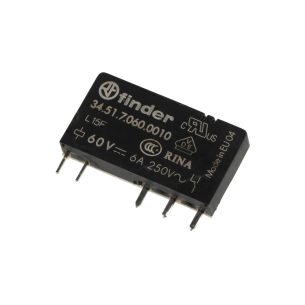Electromagnetic relay SPDT, 60V DC, 6A/250VAC, Finder 34.51.7.060.0010