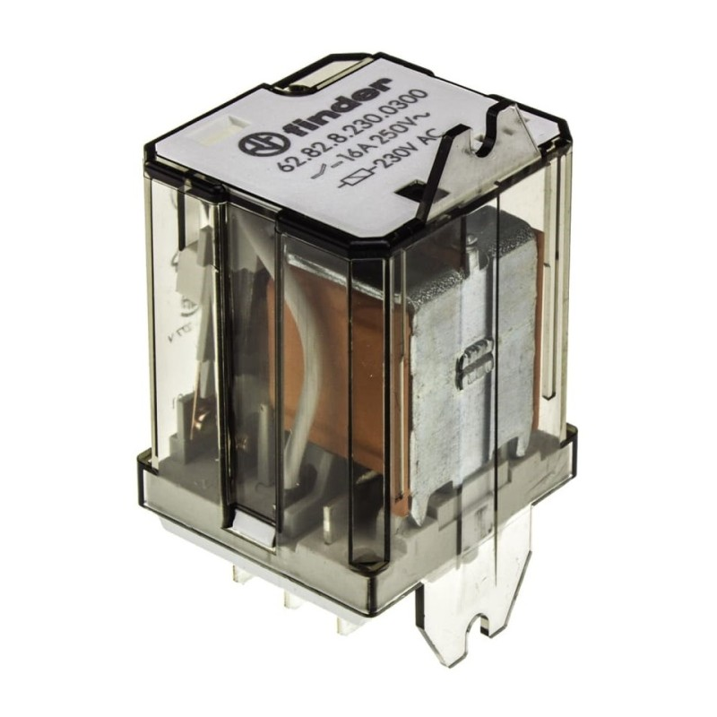 Electromagnetic relay DPST-NO, 230V AC, 16A/250VAC, Finder 62.82.8.230.0300