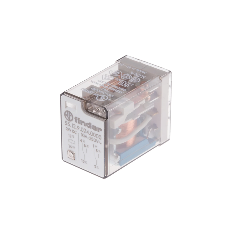 Przekaźnik elektromagnetyczny DPDT, 24VDC, 20A/250VAC, Finder 55.12.9.024.0000