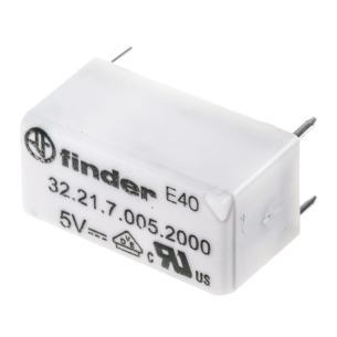 Electromagnetic relay SPDT, 5V DC, 6A/250VAC, Finder 32.21.7.005.2000