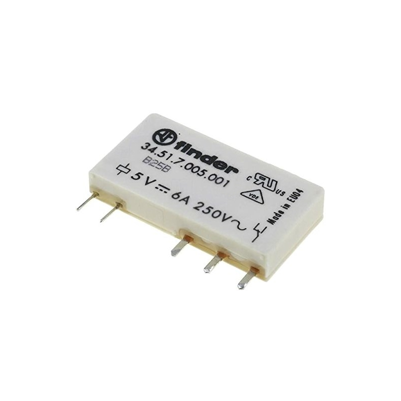 Electromagnetic relay SPDT, 5VDC, 6A/250VAC, Finder 34.51.7.005.001