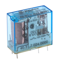 Electromagnetic relay SPDT, 24VDC, 10A/250VAC, Finder 40.31.7.024.0000