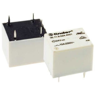 Electromagnetic relay SPDT, 24VDC, 10A/250VAC, Finder 36.11.9.024.4001