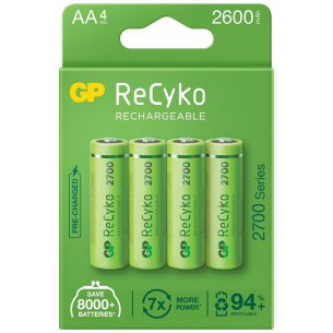 GP ReCyko R6 AA 2600mAh batteries