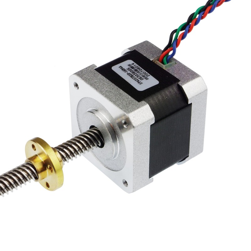 NEMA17 Stepper Motor with 38cm Lead Screw: Bipolar, 200 Steps/Rev, 42×38mm, 2.8V, 1.7 A/Phase